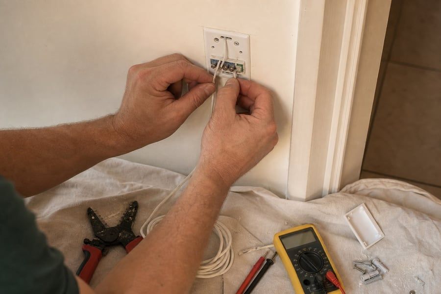 Photo de chantier alarme anonymisée à Blagnac.