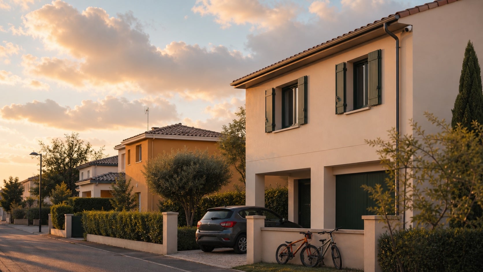 Vue éditoriale de Blagnac (31700) — quartier résidentiel typique.